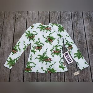 leopards and ivy • 1970s bayberry blouse with scarf • vintage new with tags